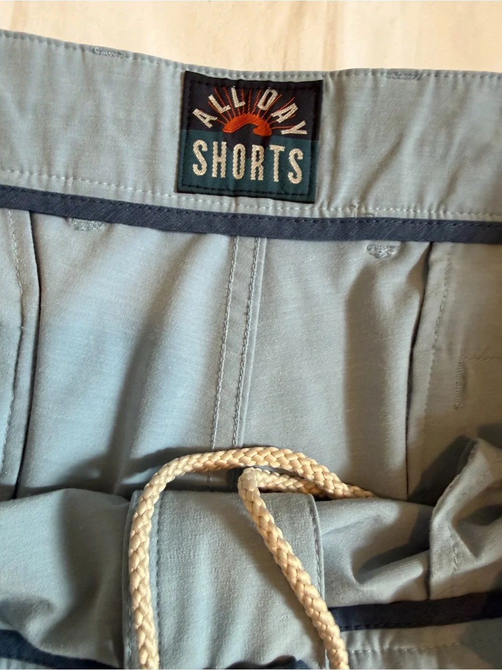 Faherty Men’s All Day Shorts 7” Light Blue Size 36 Chino Drawstring